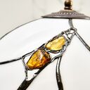 Ręcznie robiona lampa na biurko Tiffany z bursztynem bałtyckim 75 g (Prato)