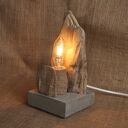 Unikatowa lampa z betonu i starego drewna w stylu loft i retro