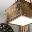 Drewniana LAMPA Na LINIE - sufitowa wisząca nad stół nad wyspę do salonu biura sypialni