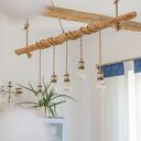 Drewniana lampa wiszaca