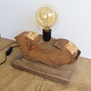 Lampa z plastra drewna Akacja w stylu loft Japandi Wabi-Sabi - unikat