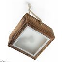 Drewniana LAMPA Na LINIE - sufitowa wisząca nad stół wyspę do salonu biura