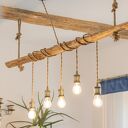 Drewniana lampa wiszaca
