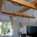 Drewniana lampa wiszącą