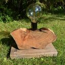 Lampa z plastra drewna Akacja w stylu loft Japandi Wabi-Sabi - unikat