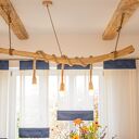 Drewniana lampa wisząca z drewna z morza Jaro Blue0