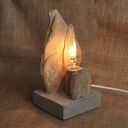 Lampa z drewna i betonu /2/, retro, loft, unikat