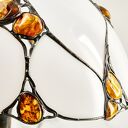 Ręcznie robiona lampa na biurko Tiffany z bursztynem bałtyckim 75 g (Prato)