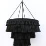 Lampa wisząca Fringe w stylu etnicznym z czarnymi frędzlami