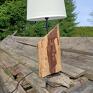 loftowa rustykalna na stolik lampa drewniana