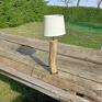 Rustykalna na stolik - drewniana loftowa lampa z drrewna