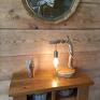 Jaro Blue0 loftowa drewniana lampa na lampka na stolik