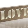 Lampka drewniana napis LOVE - naturalna