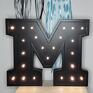 Podświetlana literka M - lampka - sypialnia lampa litera