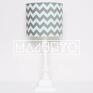 Abażur Zygzak GREY MINT 25x25x22cm - miętowy chevron