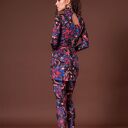 Legginstopy Midnight Flower - ręcznie robione, wygodne legginsy-rajstopy
