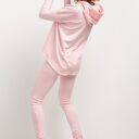 Spodnie dresowe legginsy T382, jasnoróżowe