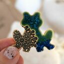 Ceramiczna żabka - magnes na lodówkę