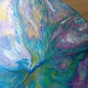 Wir Kolorów - magnes na lodówkę handmade z acrylic pouring