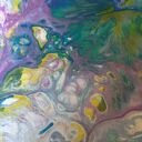 Wir Kolorów - magnes na lodówkę handmade z acrylic pouring