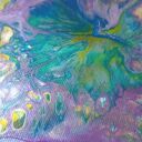 Wir Kolorów - magnes na lodówkę handmade z acrylic pouring