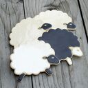 Owieczki i Baranek - ceramiczne magnesy wielkanocne (zestaw 4 szt.)