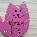 Różowy miłosny Kot magnes no 1