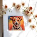 Ręcznie robiony ceramiczny magnes z Jack Russel Terrier - na lodówkę i tablicę