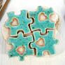 turkusowe magnesy magnes na lodówkę ceramiczny puzzle - dopasuj swój:) prezent