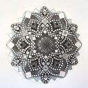 Mandala czarna/biała/srebrna/perłowa