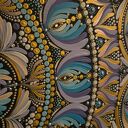 Mandala ręcznie malowana 80 cm - farby akrylowe boho