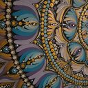 Mandala ręcznie malowana 80 cm - farby akrylowe boho