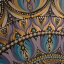 Mandala ręcznie malowana 80 cm - farby akrylowe boho