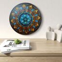 Mandala z turkusami 30 cm - obraz ręcznie malowany