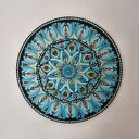 Mandala ręcznie malowana z intencją - obraz 40 cm w stylu boho