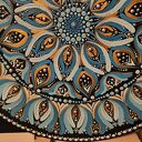 Mandala ręcznie malowana z intencją - obraz 40 cm w stylu boho