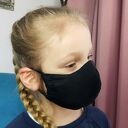 Maseczka dziecięca 5-10 lat - 4-warstwowa z organicznej bawełny (dwustronna, Oeko-Tex)