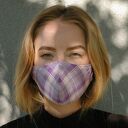 maseczka profilowana w kratkę fioletową