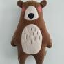 bear maskotki brązowe miś z szalikiem z włóczki design