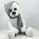 Personalizowany miś szydełkowy 38 cm - imię na koszulce, miękki handmade