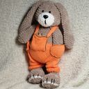 SŁODKI KRÓLICZEK pluszask w ogrodniczkach jako zabawka - przytulanka dla Twojego Dziecka