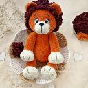 Lew na szydełku - przytulanka amigurumi dla dziecka (ok. 40 cm)