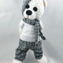 Personalizowany miś szydełkowy 38 cm - imię na koszulce, miękki handmade