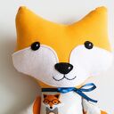 Ręcznie szyty lisek Berni 44 cm - sprytna przytulanka handmade