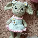 Królik na szydełku - maskotka handmade dla dziewczynki na prezent