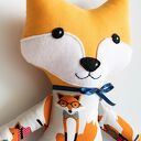 Ręcznie szyty lisek Berni 44 cm - sprytna przytulanka handmade