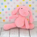Różowy króliczek przytulanka szydełkowy - handmade przyjaciel