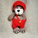 UROCZY MIŚ w spodenkach i czapeczce, maskotka, zabawka dla dziecka, do zabawy i spokojny sen