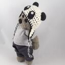 Panduś - szydełkowa maskotka panda 30 cm z ruchomymi rączkami i nóżkami