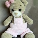 Maja Miś ręcznie robiony w różowych spodenkach